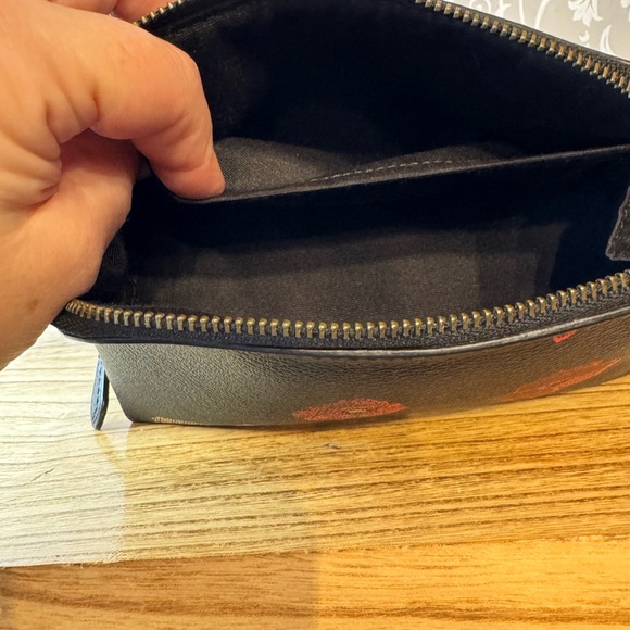 Coach Black Floral Cosmetic Toiletry Pouch Gunmetal Hardware EUC - Picture 13 of 14